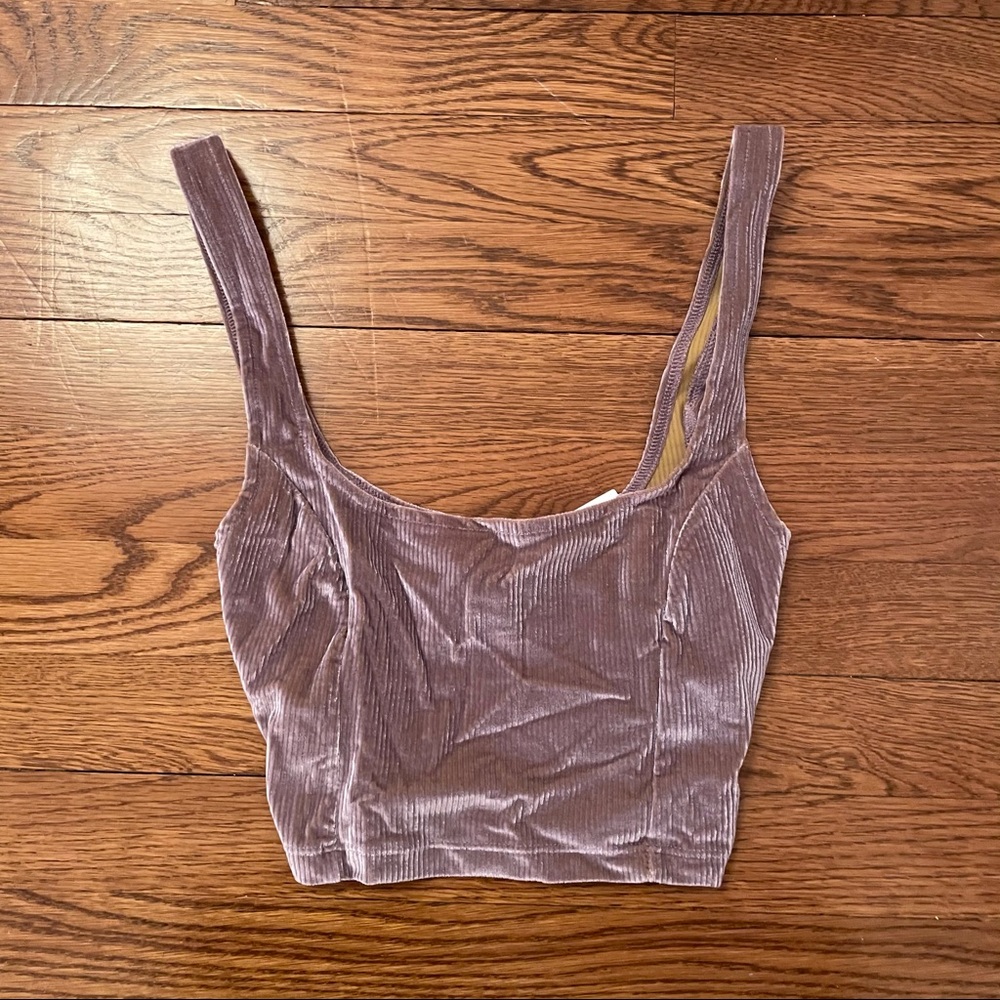purple crushed velvet urban outfitters tank